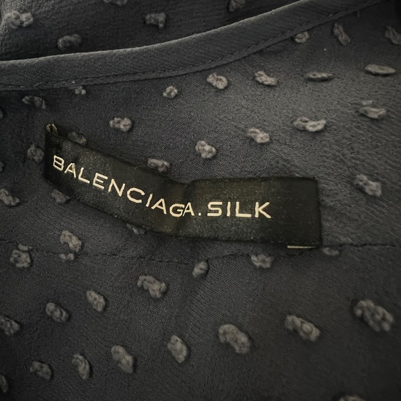 BALENCIAGA Grey Silk Blouse - Picture 4 of 5